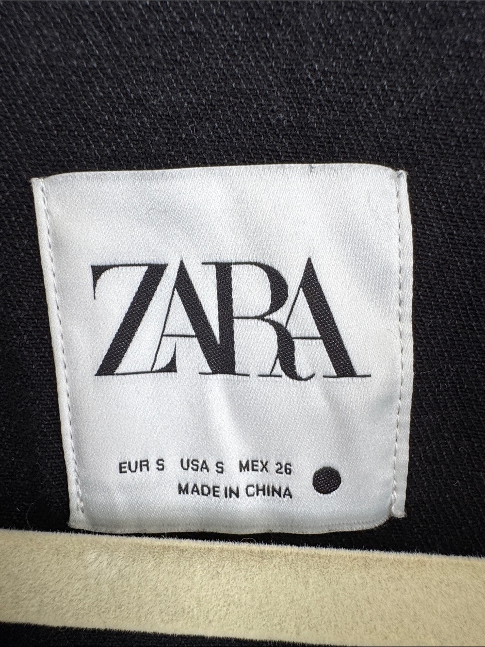 Zara Black Denim Rhinestone Fringe Oversized Jacket Size Small - Picture 4 of 15